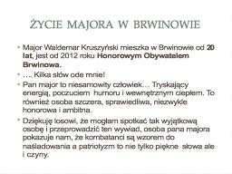 Życie majora w Brwinowie